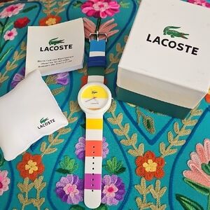 Lacoste HBC Hudson's Bay Stripe Silicone Watch - Multicolor